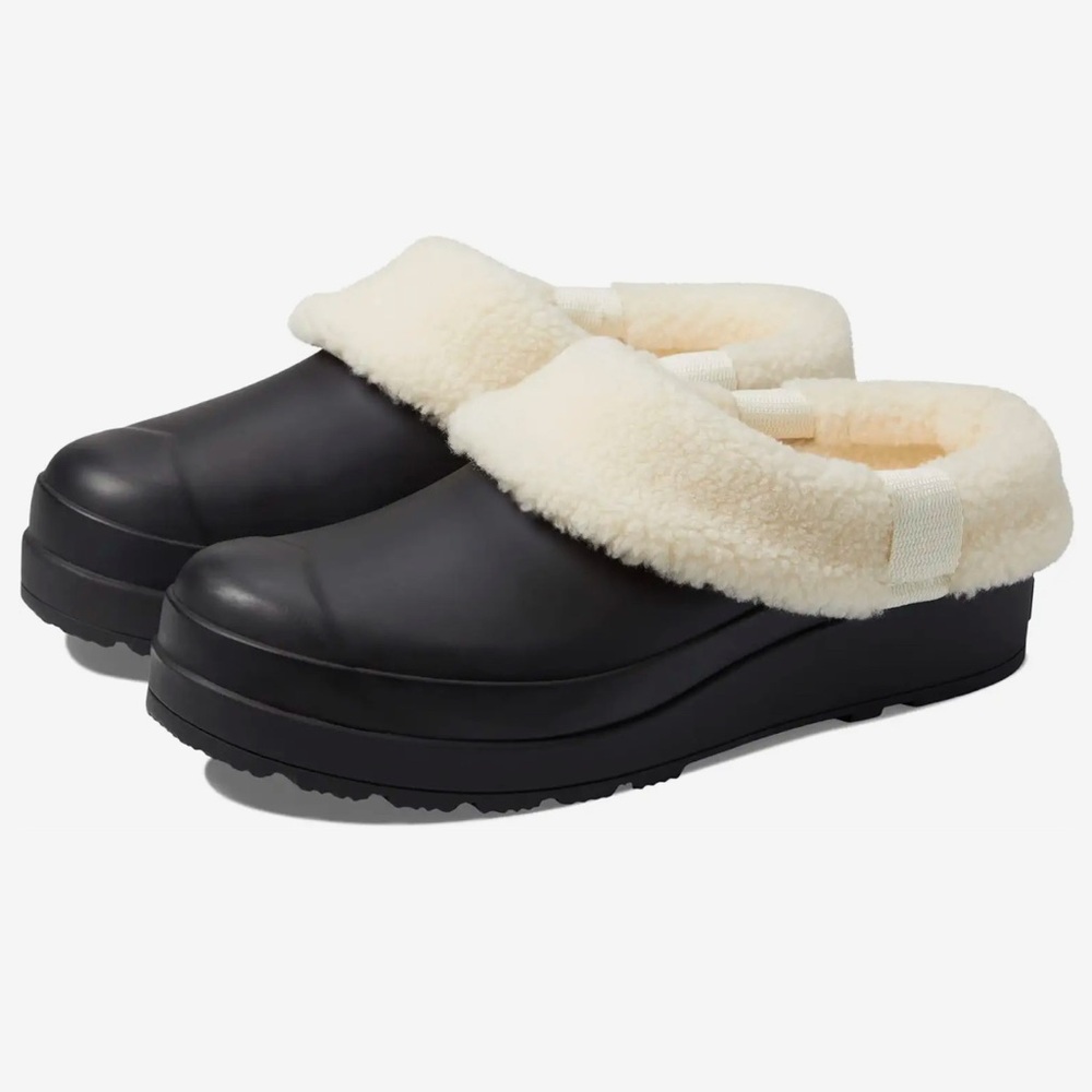 Hunter Black and Cream Mules
